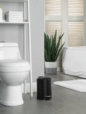 SunnyPoint 3 Liter / 0.8 Gallon Step On and Slow Close Trash Can with Plastic Inner Bucket