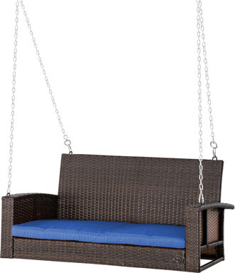 Outsunny 2 Person Wicker Hanging Swing Bench