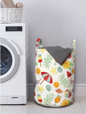 East Urban Home Summer Laundry Bag, Hot Season Fun Pattern, 13" x 19", Multicolor