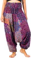 Thumbnail for your product : Lofbaz Women's Thai Floral Harem 2 in 1 Trousers Jumpsuit Purple 4XL