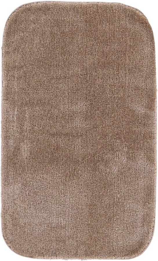 Garland Rug Traditional 24 in. x 40 in. Taupe Plush Nylon Washable Bath Rug