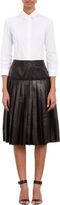 Thumbnail for your product : Barneys New York Women's Pleated Leather Skirt-Black