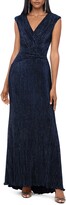 Thumbnail for your product : Xscape Evenings Shiny Knit V-Neck Gown