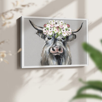 Gracie Oaks Floral Crown Highland -Framed Print - Restickable