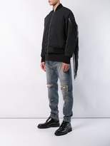 Thumbnail for your product : Julius fringed cuffs bomber jacket