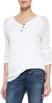Thumbnail for your product : Rag and Bone 3856 rag & bone/JEAN Bobbi Perforated-Sleeve Henley Top