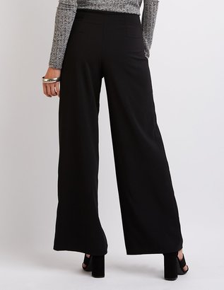 Charlotte Russe Pleated Wide-Leg Trousers