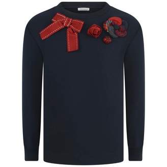 Dolce & Gabbana Dolce & GabbanaGirls Navy Bow Applique Sweatshirt
