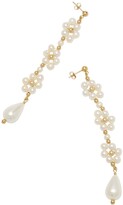 Thumbnail for your product : Eliou Veral floral pearl beaded drop earrings