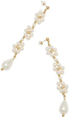 Eliou Veral floral pearl beaded drop earrings