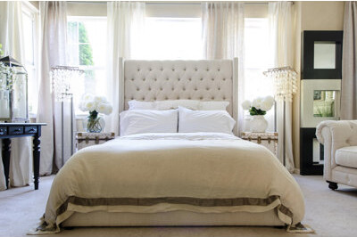 Aria Designs Chelsea Tall Panel Bed Headboard In Seashell