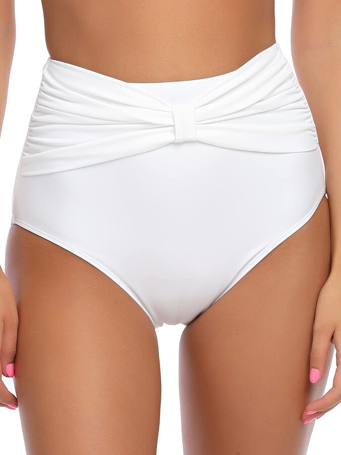 RELLECIGA Women's Bowknot High Waisted Bikini Bottoms Tummy Control  Swimsuit Bottoms - ShopStyle