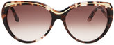 Thumbnail for your product : Roberto Cavalli Plastic Cat-Eye Sunglasses with Snake-Embossed Arms