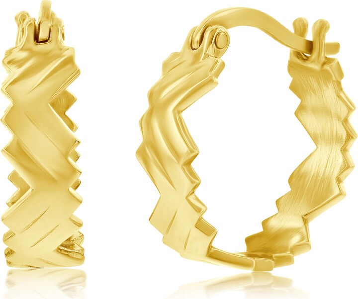 Simona Zigzag Hoop Earrings