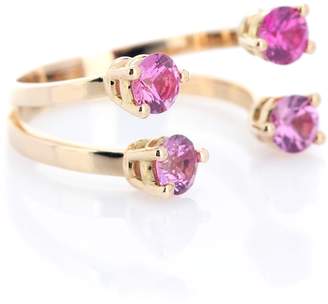 Delfina Delettrez Dots 18kt gold phalanx ring with sapphires