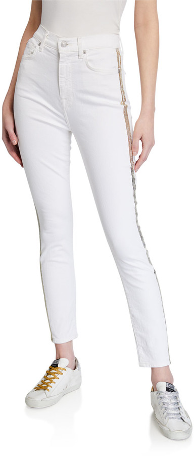 7 for all mankind striped jeans