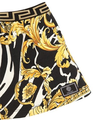 Versace Baroque Print Cotton Sweatshirt Skirt