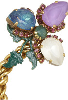 Thumbnail for your product : Swarovski + Anna Sui Cosmic Code gold-plated crystal arm cuff