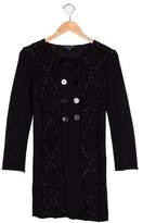 Thumbnail for your product : Lili Gaufrette Girls' Metallic-Accented Longline Cardigan
