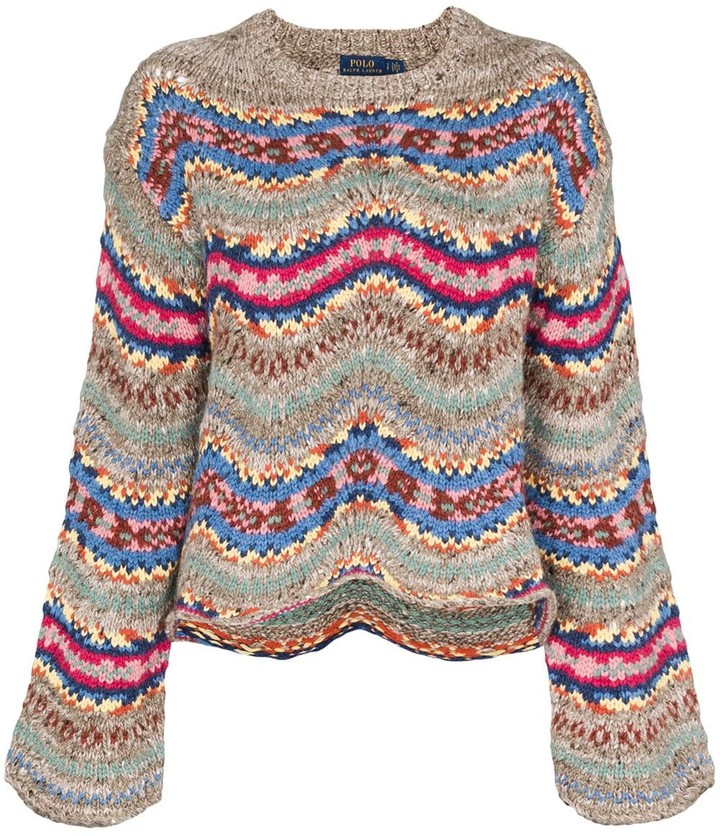 Polo Ralph Lauren Fair Isle pointelle jumper - ShopStyle Crewneck & Swoop  Neck Sweaters
