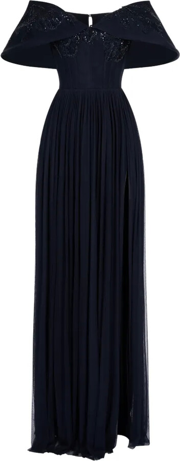 IMROSKA Ale beaded off-shoulder maxi dress