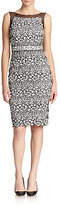 Thumbnail for your product : Badgley Mischka Lace Boatneck Sheath