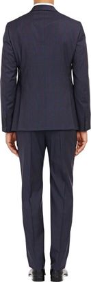 Armani Collezioni Glen Plaid M Line Two-Button Suit-Blue