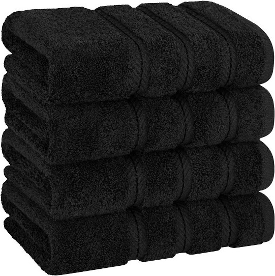 American Soft Linen 4 Pack Hand Towel Set, 100% Cotton, 16 inch by 28 inch, Hand Face Towels for Bathroom, Lilac