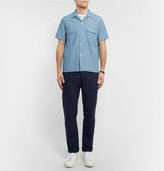 Thumbnail for your product : Beams Camp-Collar Cotton and Hemp-Blend Chambray Shirt