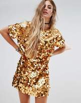 Thumbnail for your product : Motel Backless Dress In Disc Sequin