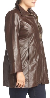 Ellen Tracy Plus Size Women's Leather Walking Coat