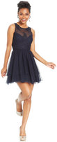 Thumbnail for your product : Teeze Me Juniors' Embroidered Illusion Dress