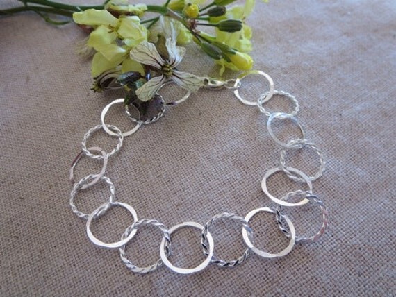 Etsy Hand Forged Link Bracelet With Twist Links