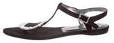 Thumbnail for your product : Roger Vivier Buckle-Accented Thong Sandals Black Buckle-Accented Thong Sandals