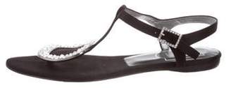 Roger Vivier Buckle-Accented Thong Sandals Black Buckle-Accented Thong Sandals