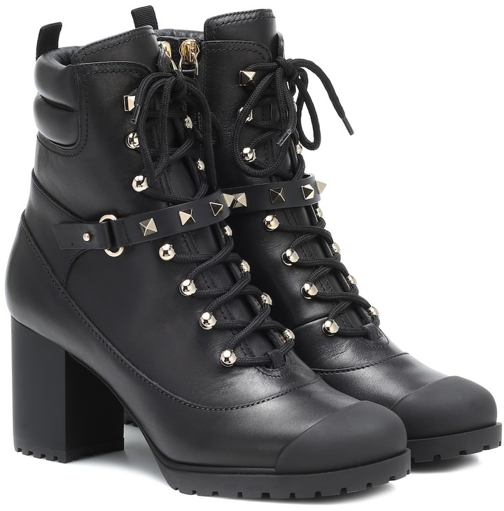 Valentino Garavani Rockstud leather ankle boots - ShopStyle