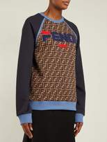 Thumbnail for your product : Fendi Mania Logo-print Cotton Sweatshirt - Womens - Blue Multi