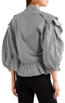 Thumbnail for your product : Preen by Thornton Bregazzi Sinead Ruffled Striped Cotton-poplin Blouse