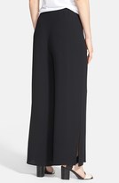 Thumbnail for your product : Eileen Fisher Slit Hem Silk Wide Leg Ankle Pants