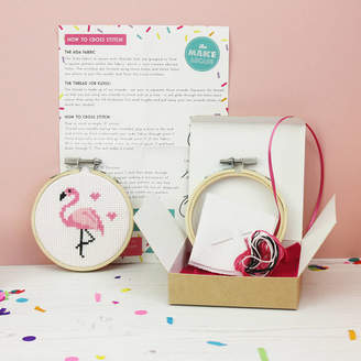 The Make Arcade Flamingo Mini Cross Stitch Craft Kit