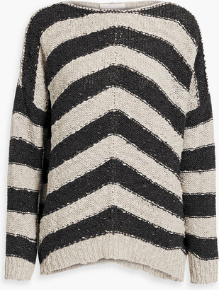 Fabiana Filippi Metallic striped cotton-blend sweater