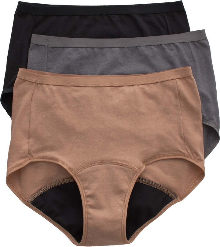 Hanes Womens Period Underwear 3-Pack, Comfort, Period Moderate Protection Period Panties, Period Underwear for Women