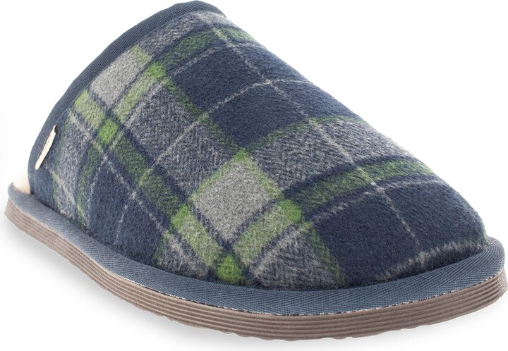 mens flannel lined leather slippers
