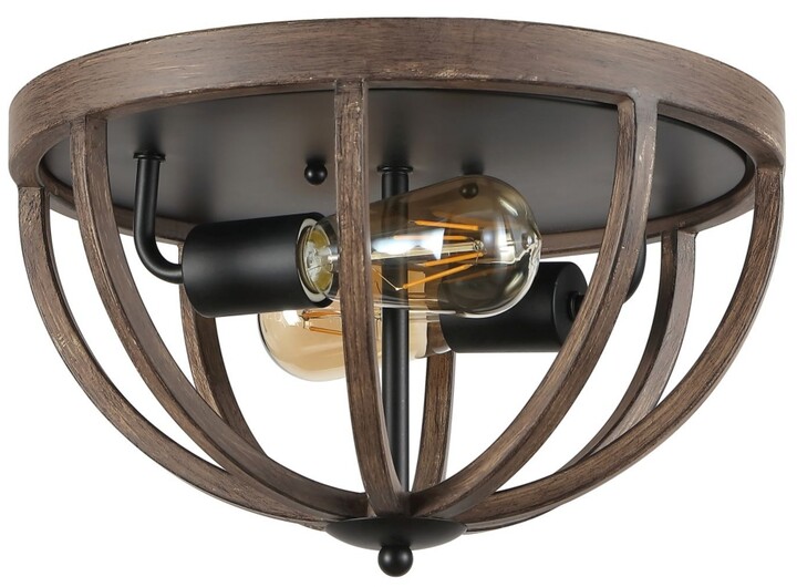 Jonathan Y Designs Darlene 2-Light Rustic Farmhouse Led Flush Mount