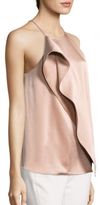 Thumbnail for your product : Halston Ruffle Satin Halter Top