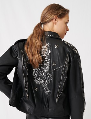 maje leather bomber jacket