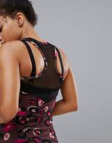 Thumbnail for your product : ASOS 4505 4505 Gym Vest In Leopard Print With Contrast Panel Detail-Multi