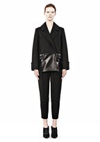 Thumbnail for your product : Alexander Wang Double Breasted Leather Combo Peacoat