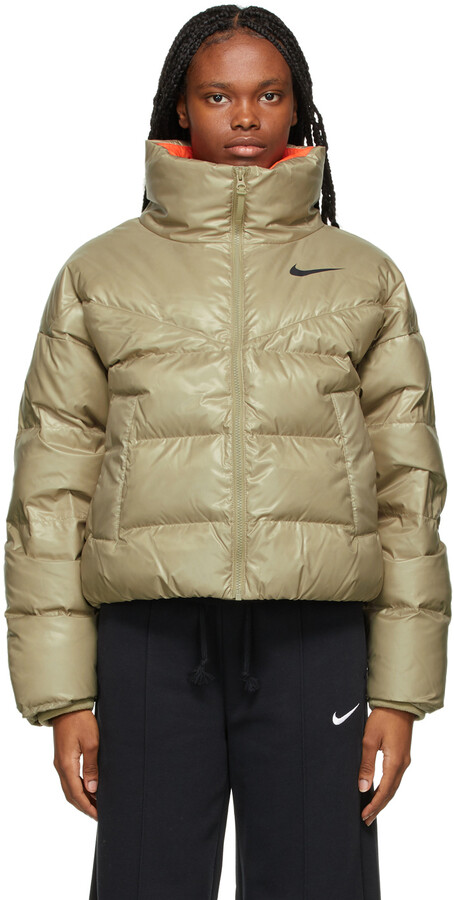 Nike Beige Down Puffer Jacket - ShopStyle