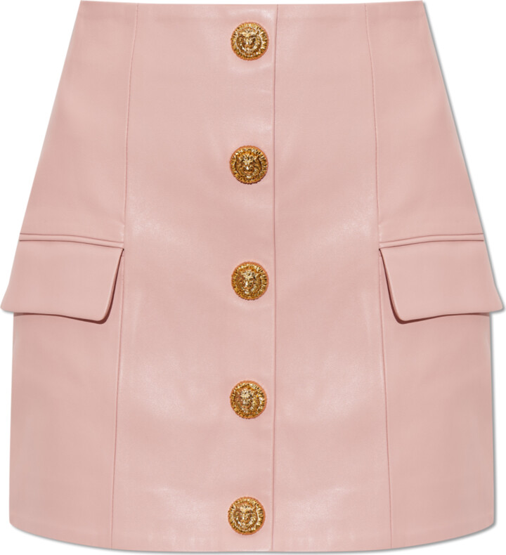 Balmain Leather Skirt  - Pink
